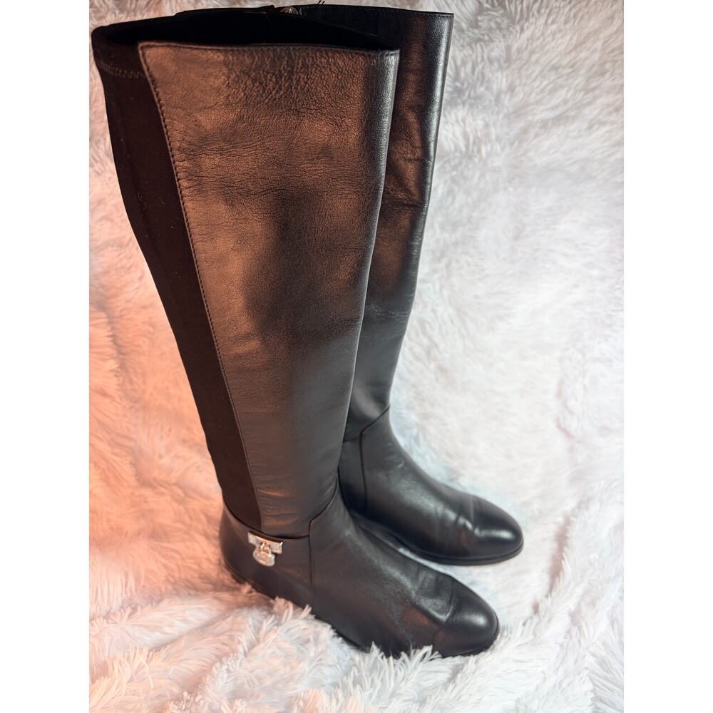 Michael Kors Black Leather Knee-High Boots Size 7.5M - Picture 2 of 10